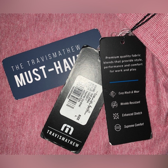 NWT Men’s Red Travis Mathew Shirt Size Large - Picture 5 of 7